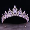 DIEZI Baroque Luxury Girls AB Red Green Blue Crystal Bridal Wedding Tiara Crown Bride Queen Headbands Hair Jewelry Accessories