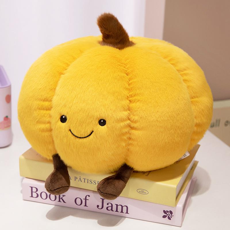 New Fluffy Plush Pumpkin Pillow Premium Soft Halloween Decor & Bedroom Cushion Gift Cute Colorful Pumpkin Plushies