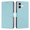 For iPhone 17 Leather Case Solid Color Phone Cover with Wallet