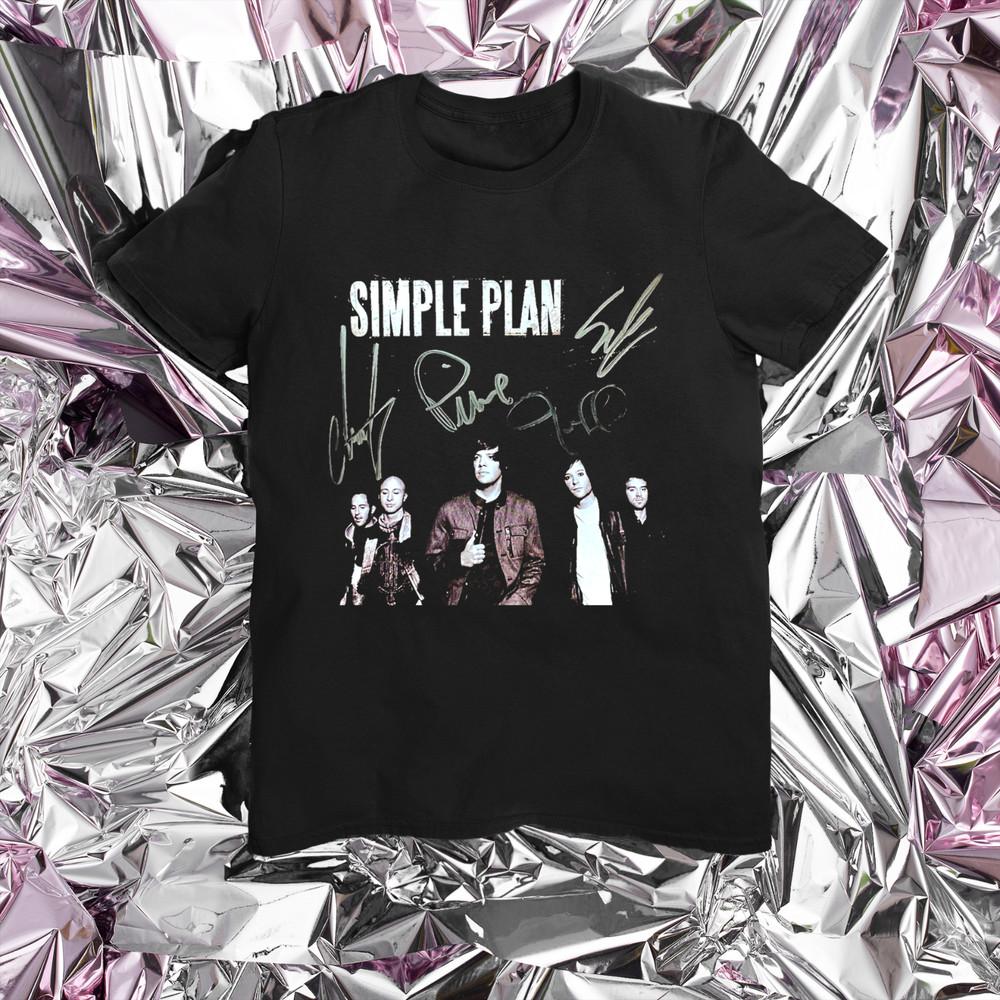 90s Simple Plan Band Signature Tee Shirt Black Unisex S-234XL Unisex T-Shirt