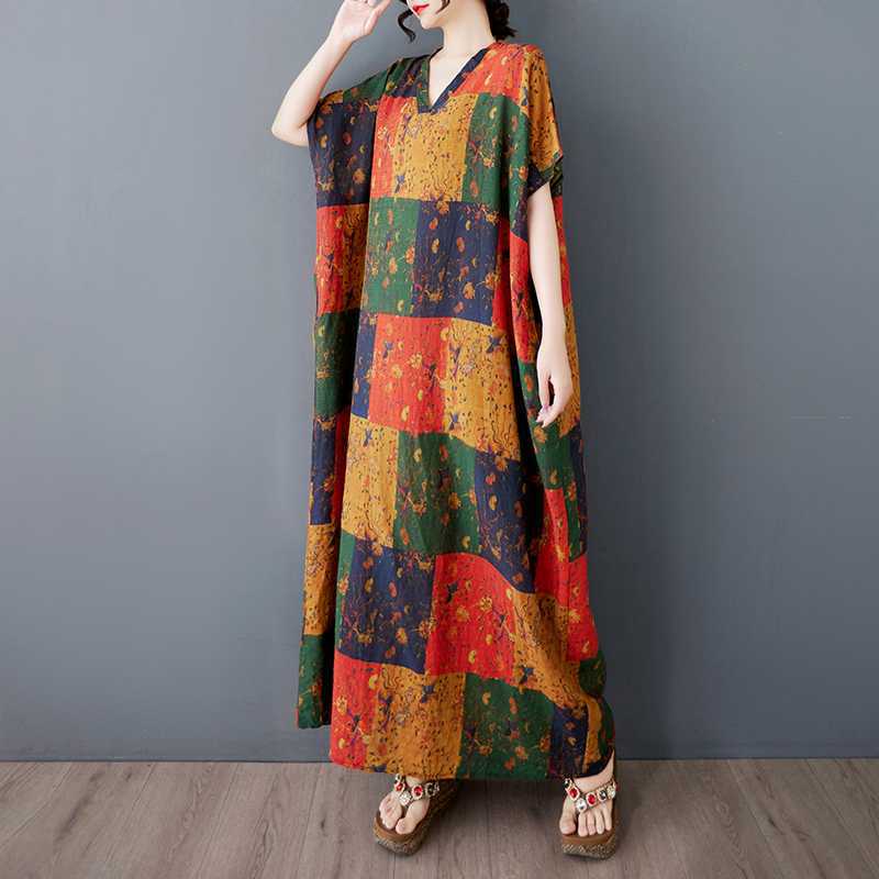 Ladies Look Thin, Cotton and Linen Retro Long Skirt, Extra Long Robe
