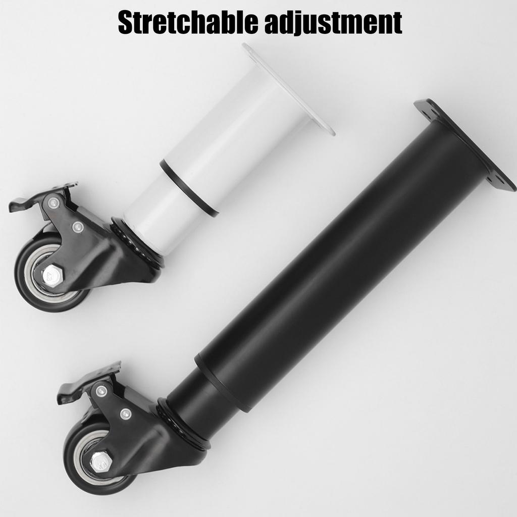 4 ks Kovové nastavitelné nábytkové nohy Vysoce odolné náhradní podpěrné nohy s otočnými kolečky Snadná instalace