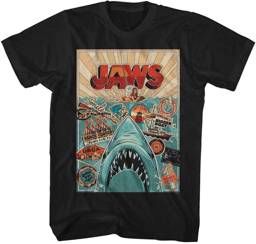 Jaws - Mens Icons Poster Short Sleeve T-Shirt S чёрный