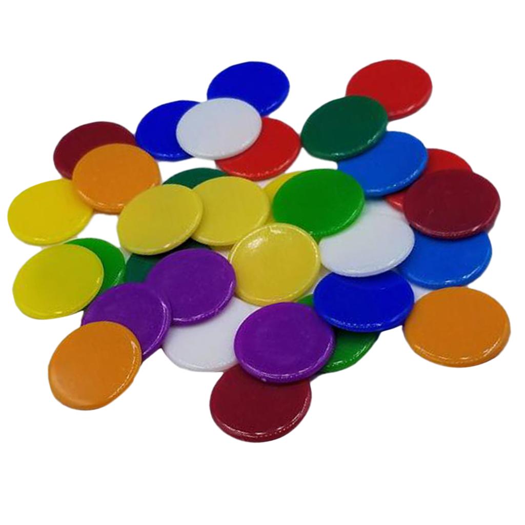 

100Pieces Tokens Chips Solid Color Game Currency Coins Family Games Accs