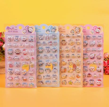 

JiyakawaCute Cartoon Giey Kawa Stickers 3D Relief Stickers Cute And Charming Bubble Stickers Hand Account Decoration Notebook Stickers random-4pcs