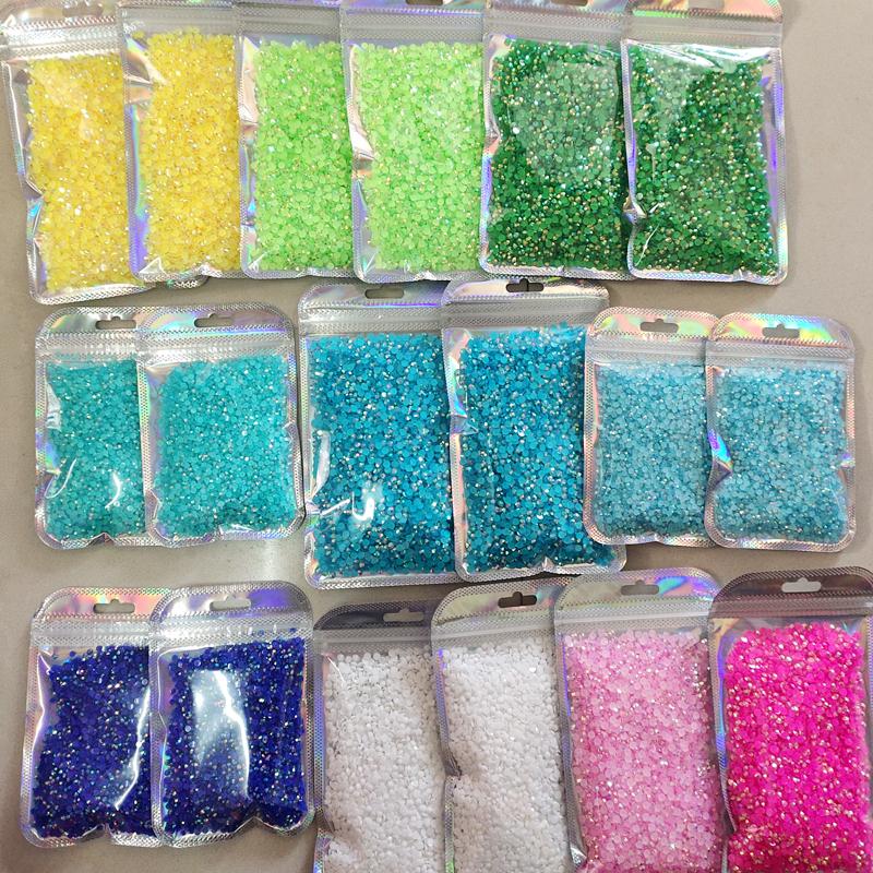 5000pcs 5mm Jelly ab Flatback Resin Rhinestones Small Package Non-hotfix Rhinestonesfor DIY Crafts