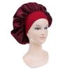 58Cm Solid Color Women Satin Bonnet Cap Night Sleep Hat Adjust Shower Caps