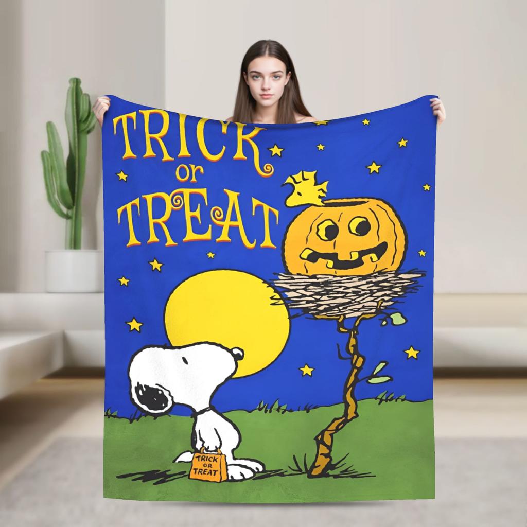 Snoopy Cartoon Dog Pilot Blankets Fleece All Season Multi-function Lightweight Throw Blanket for Bed Office Bedding Throws