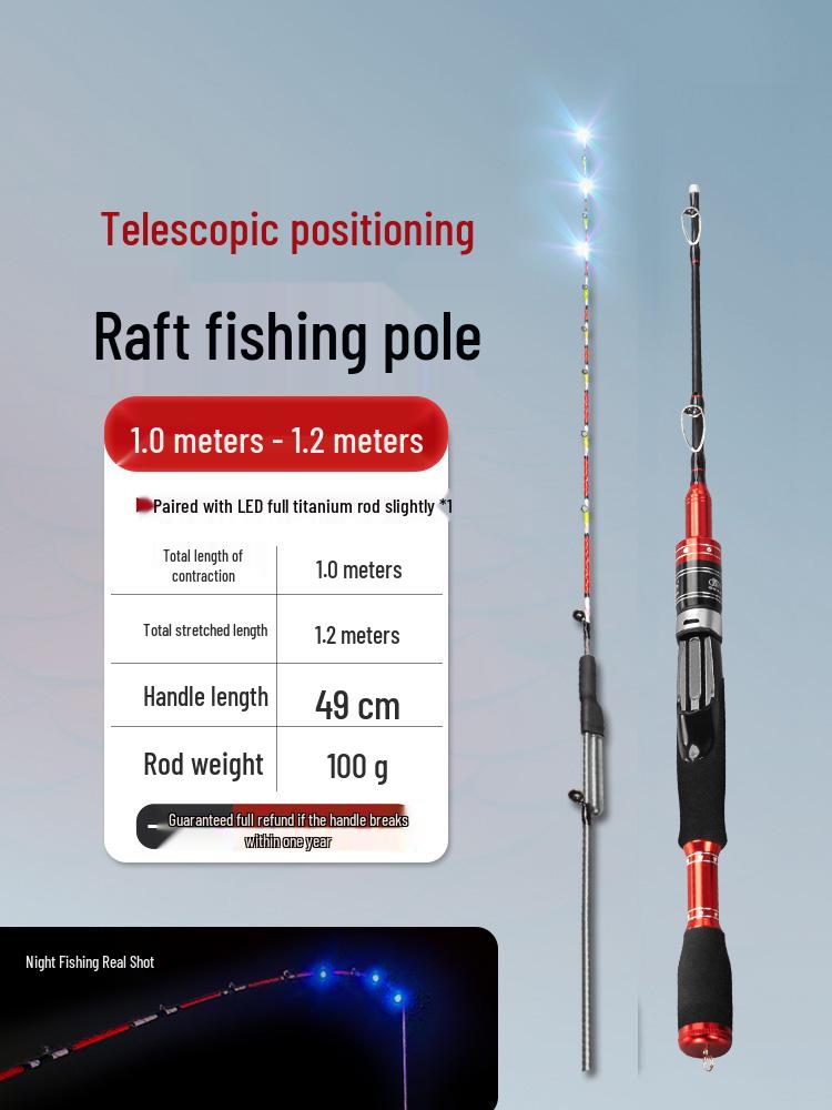 Luminous Telescopic Half-Titanium Bridge Fishing Rod with Soft Tip