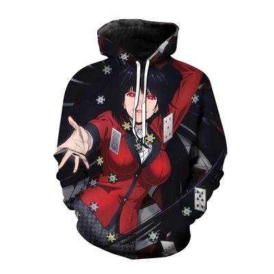 Kakegurui bluzy z kapturem z nadrukiem 3D Anime mężczyźni kobiety moda codzienna bluza obszerna bluza z kapturem Harajuku modne swetry z kapturem