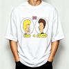 Beavis And Butthead Cartone Animato Retrò Unisex Maglietta con Stampa in Modal Manica Corta Girocollo Streetwear Vestibilità Larga T-shirt