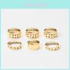 Geometric Zinc Alloy Jewelry Set With Colorful Rings For Women Winter