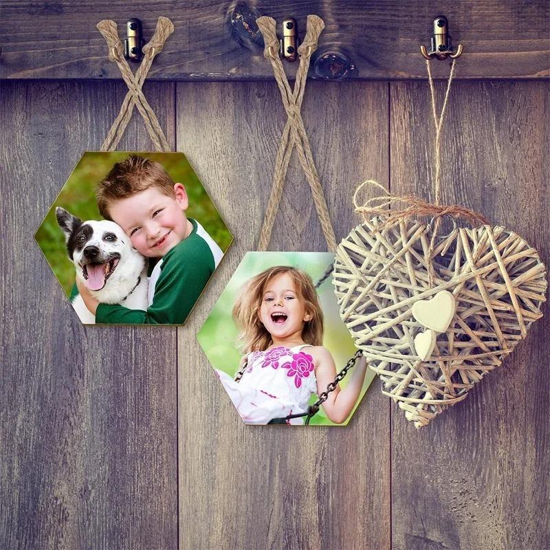 50PCS 4CM Unfinished Wood Hexagon Pieces Wooden Hexagon Cutouts Blank Hexagon Slices Wooden Chips Embellishments for DIY Crafts