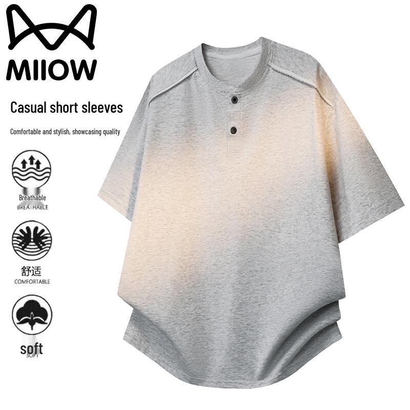 MiiOW Men s Short Sleeve Loose Casual T-shirt L