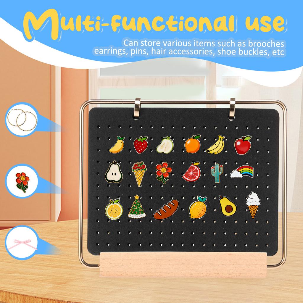 Brooch Display Panels Felt Pin Brooch Storage Stand DIY Badge Button Brooch Storage Holder Jewelry Necklace Earring Display Rack