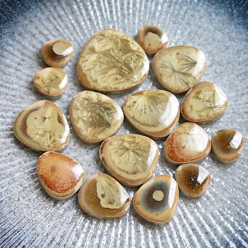 100g DIY Ceramic Mosaic Tiles Glass Leaf Petal Shape Handmade Ornaments Tiles Wall Crafts Crystal for Decorative Material Cerh1