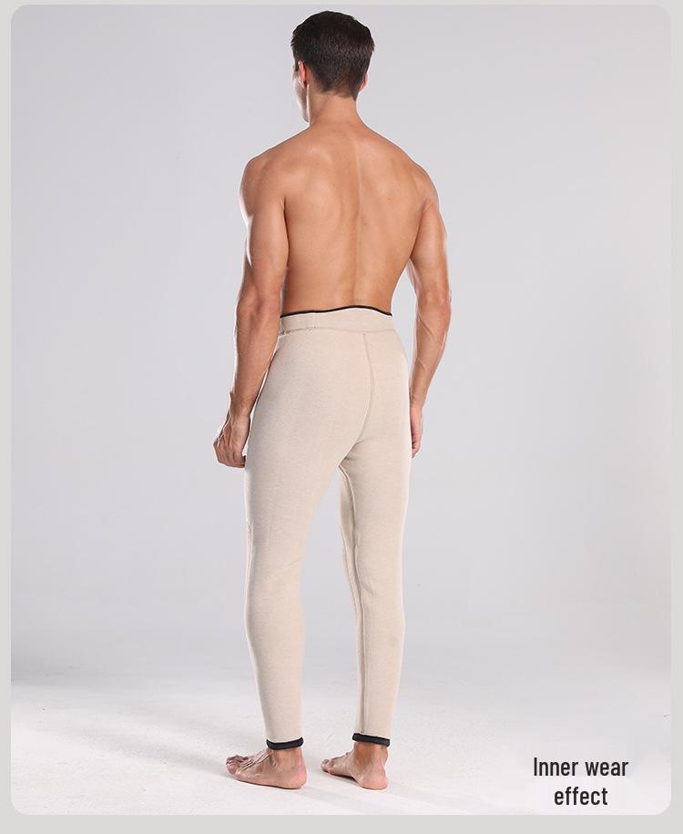 Men's Thick Fleece-Lined Wool-Cotton Cashmere Slimming Pants - Extra Warm Winter Knee Pads