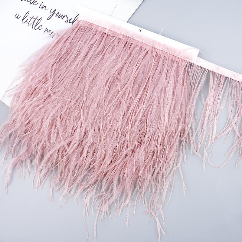 Diy Handmade Accessories Colorful Ostrich Feather Cloth Edge Decorative Accessories Clothing Accessories Wedding Skirt