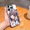 N-Nekopara girls Game Phone Case For iPhone17,16,15,14,13,12,11,Pro,MAX Gray Matte Silicone Black Cover