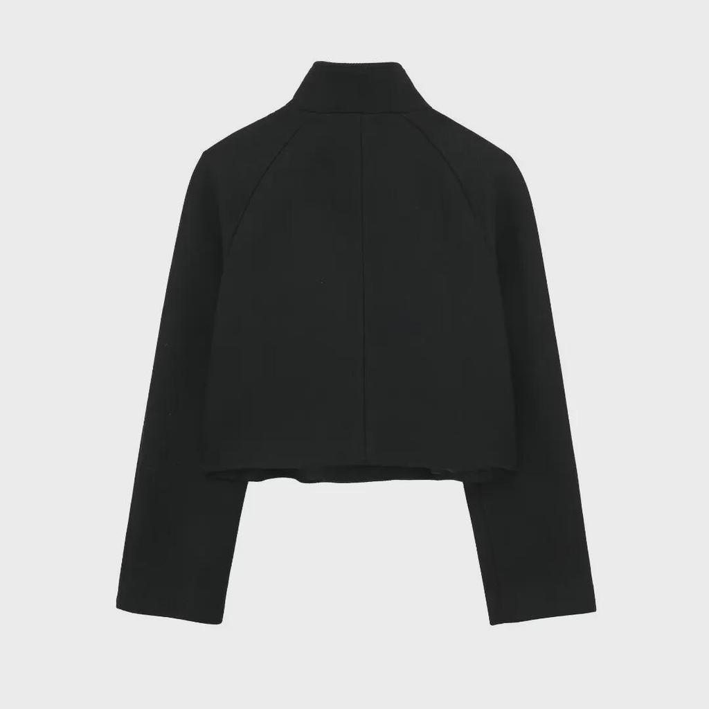 2023 Women's European & American Double-Breasted Wool Stand Collar Jacket