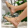 Fashion Eilyken Summer Women Slippers Fashion String Bead Square Toe Flat Heels Casual Outdoor Beach Shoes Ladies Sandals
