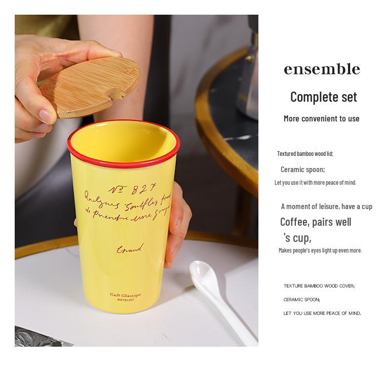 Korean-Style Ceramic Handheld Cup: Stylish and Functional for Office, Dorm, or On-the-Go Use