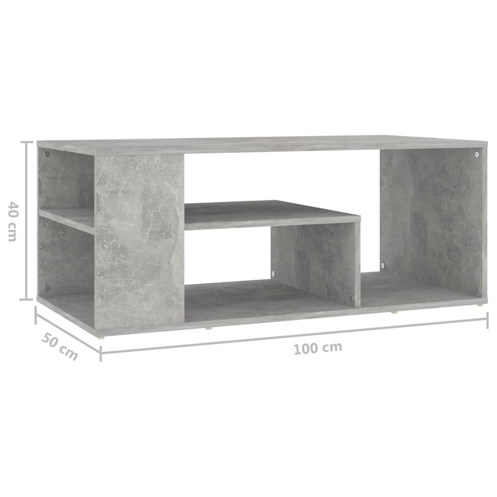 Coffee Table, Concrete Grey, 100x50x40 Cm