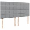 Box Spring Bed with Mattress Light Grey 180 x 200 cm Fabric