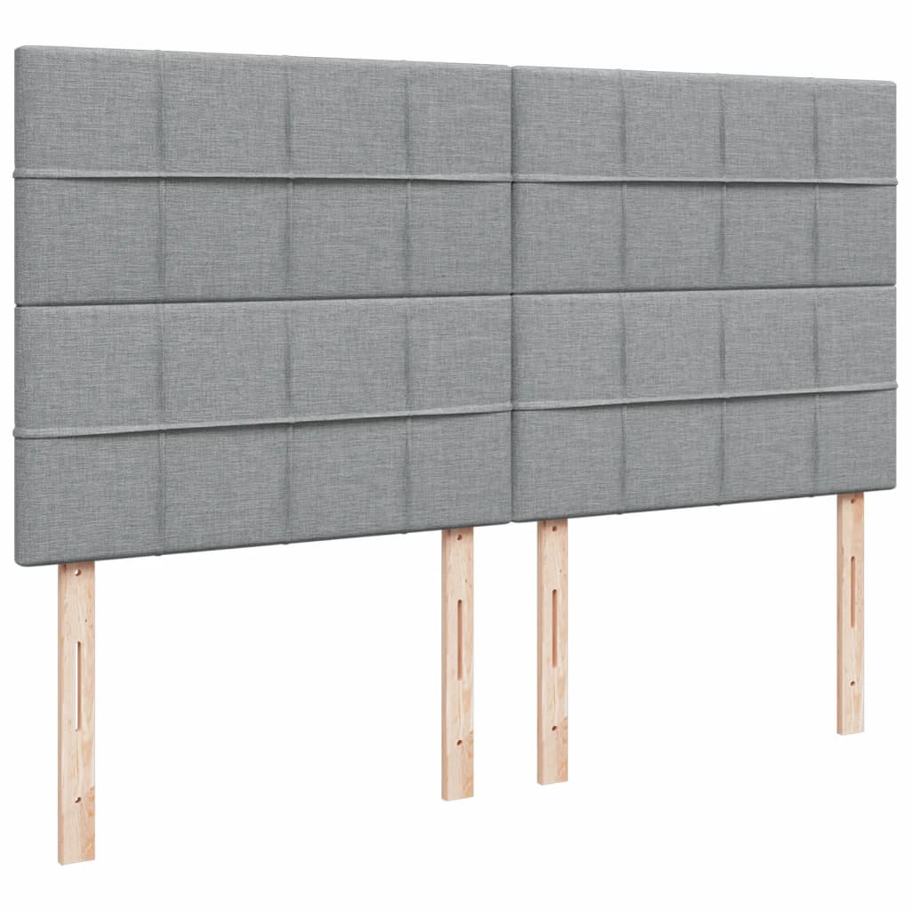 Box Spring Bed with Mattress Light Grey 180 x 200 cm Fabric