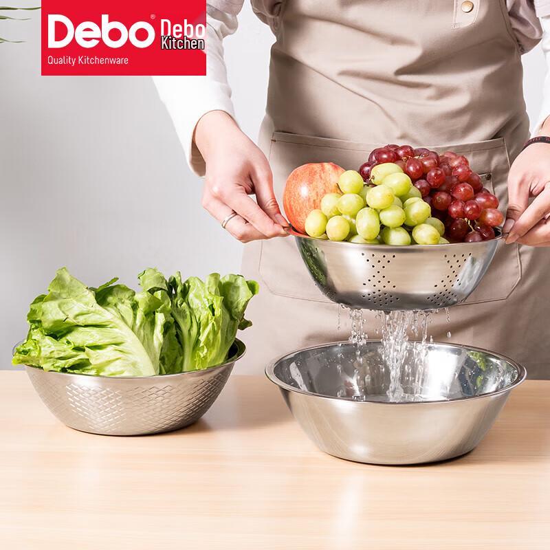 Debo Clinton Stainless Steel Washing Basin & Strainer Set