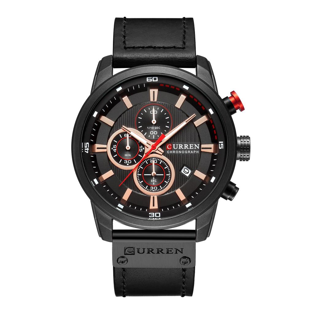 CURREN Fashion Mens Watches Quartz Casual Sports Waterproof Leather Strap Date Business Male Wristwatches Clock Montre Homme