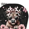 Decorative Auto Headrest Sleeves 2Pcs Cute Calf Car Covers with Pink Flowers, Breathable Animal Pattern Accessories Seat Protectors, Stretchy