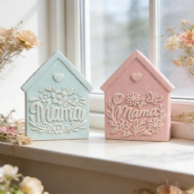 2Pcs Silicone Molds To Create House Shape Decoartive Ornaments For Mother Day Present Birthday Holiday Gift Making