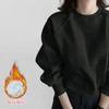 Spring and Autumn New Solid Color Simple Casual and Versatile Thin Long-sleeved Short Sweatshirt Loose Pullover Inner Top