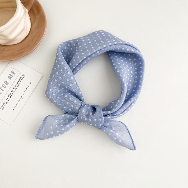 Polka dot silk scarf women's spring and summer new Korean ins versatile neck protection scarf fashion headscarf square scarf silk scarf