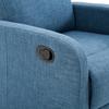 Manual Reclining Relax Armchair with Footrest Capacity 125kg Linen Fabric 67 × 83 × 107cm Blue