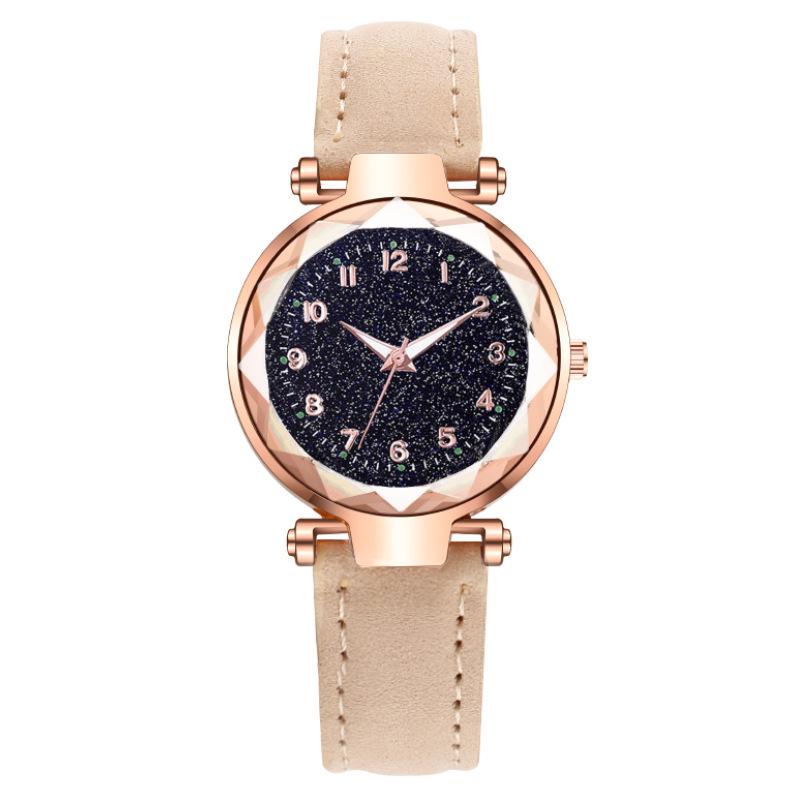 Starry Sky Women's Digital Leather Strap Fashion Watch
