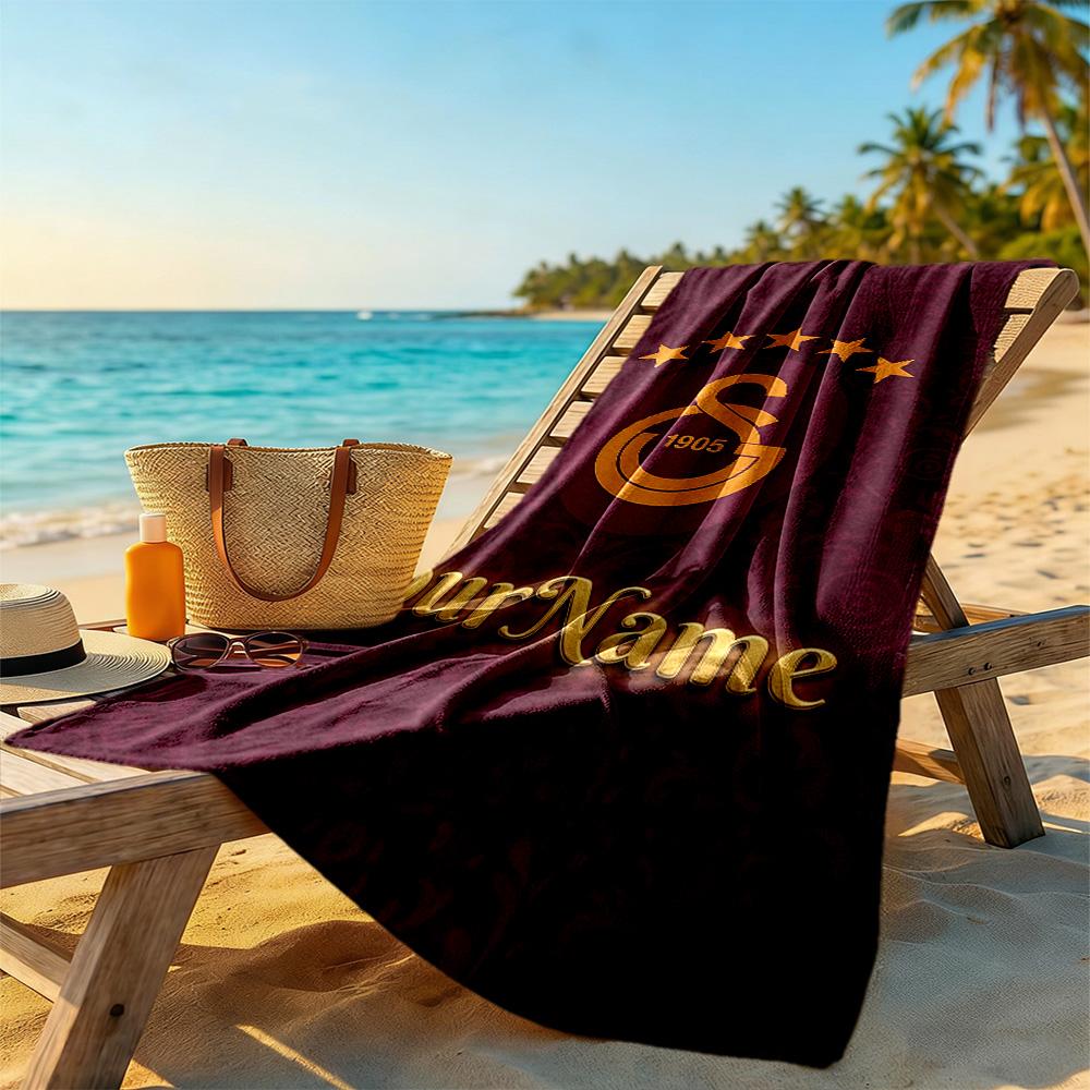 Galatasaray Customized Name Beach Towel Super Soft & Absorbent Portable for SwimmingBeachCamping Travel Beach AccessoriesGym
