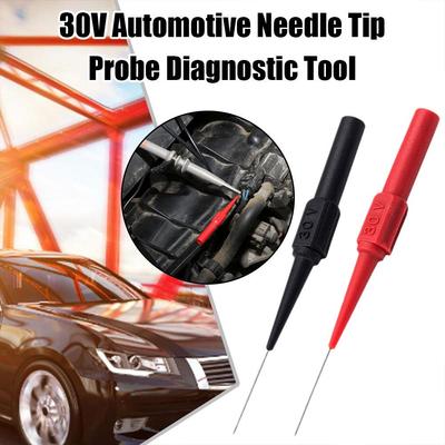 2pcs 30V Car Tip Probes Diagnostic Tools Auto Multimeter Test Leads Extention Back Piercing Needle Tip Probes Mechanical Tools