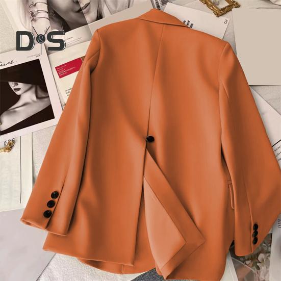 Women's Suit Spring Autumn Female Top Office Lady Blazer Loose Fit Thin Jacket Lapel Collar Coat for Work Leisure Time