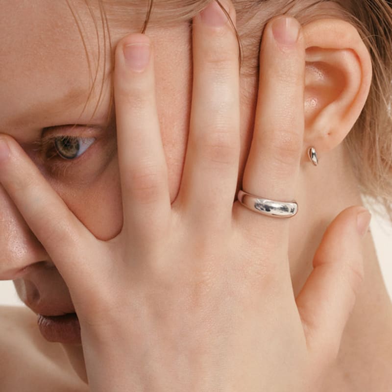 LUNNE Silver 925 Dipper Dome Ring S #LSR33