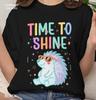 Cute Teacher Shirt Comfort Colors Tee Time To Shine Porcupine T Shirt Retro Elementary School Top Kindergarten Prek Graphic Gift For Women