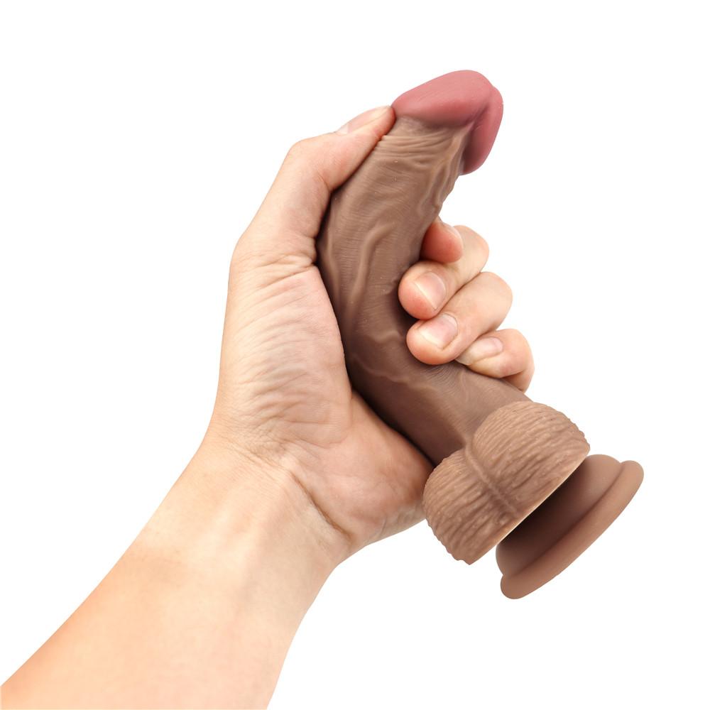 Soft Realistic Skin Feel Human Penis Dildo Double Silicone Suction Cup Thick Dick Anal Sex Toys Men Women Gay Cock