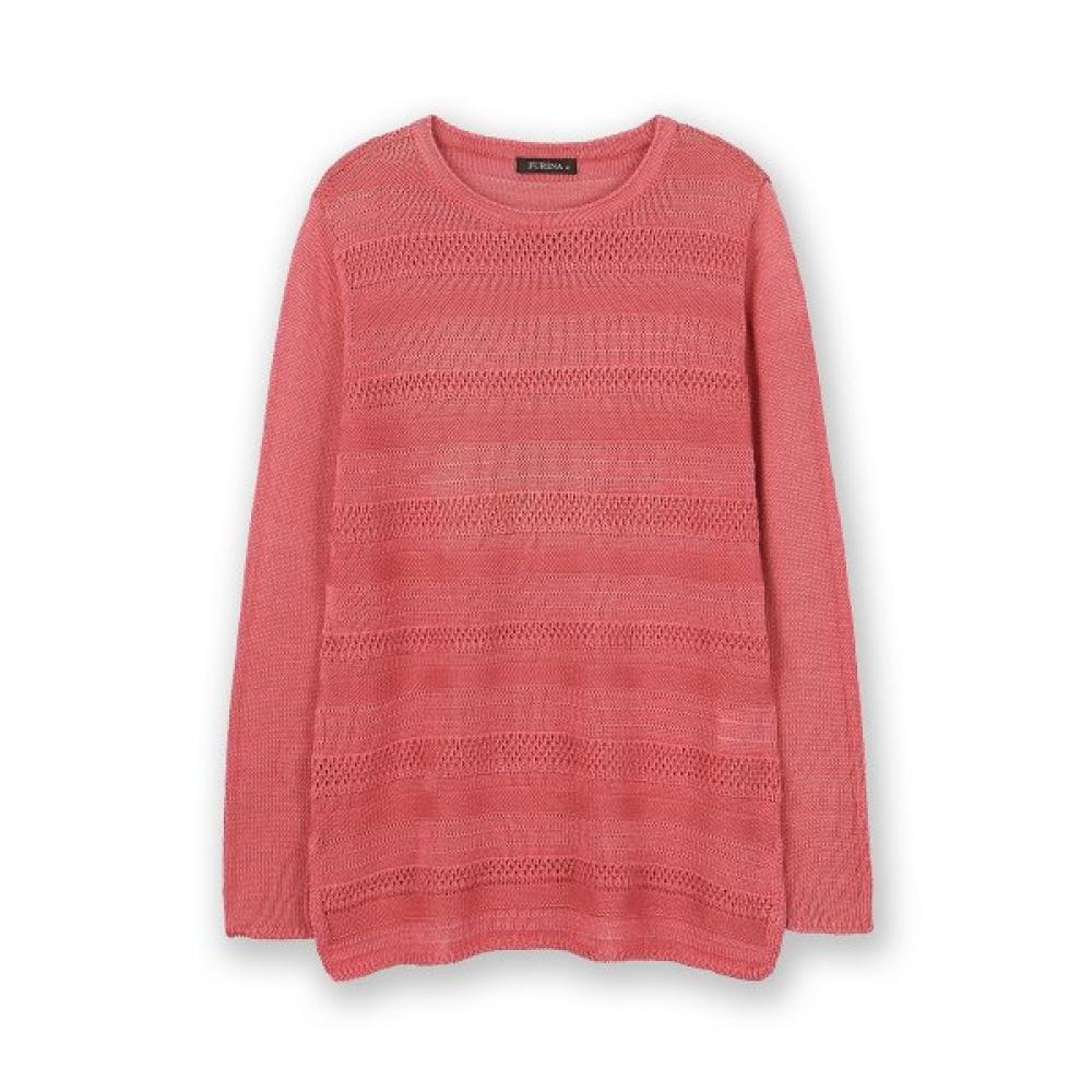 Furina Cotton Blend Texture Stripe Knit Sweater oranges/M (90)