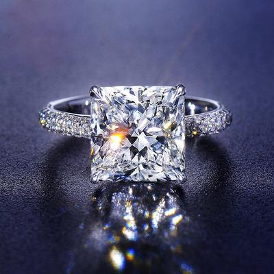New Luxury Princess Square Cubic Zircon Wedding Bands Rings for Women 2022 Modern Design Engagement Fashion Jewelry