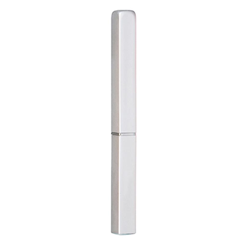 Dual-Head Retractable Lip Brush with Cap - Compact Square Aluminum Design for Lipstick Application