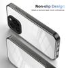 KEYSION Transparent Case for iPhone 16 Pro Max 15Plus TPU+PC Anti-slip HD Clear Shockproof Phone Cover for iPhone 15 Pro 16 Plus