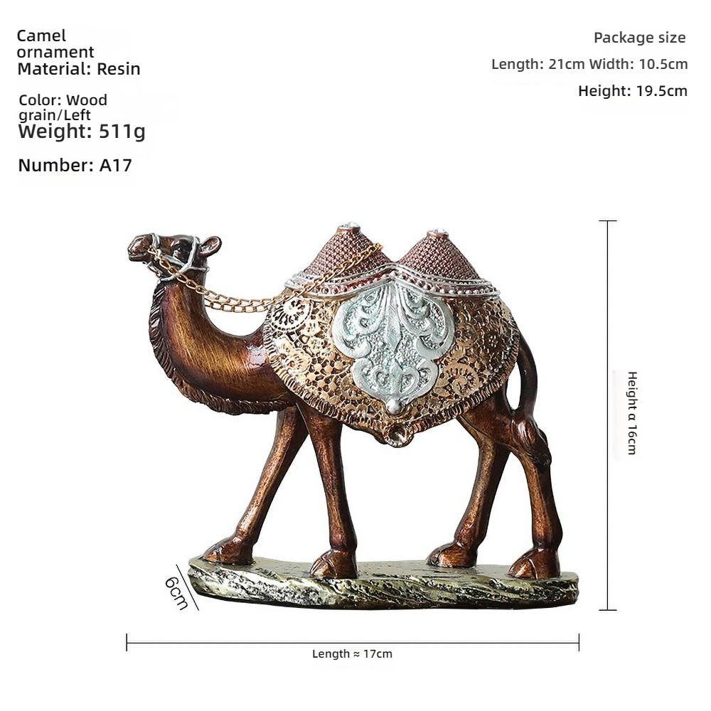 

Gold-Accented Desert Camel Resin Statue - Luxury Sculpture, Bedouin Style Decor for Office Symbolic Gift for Business Success