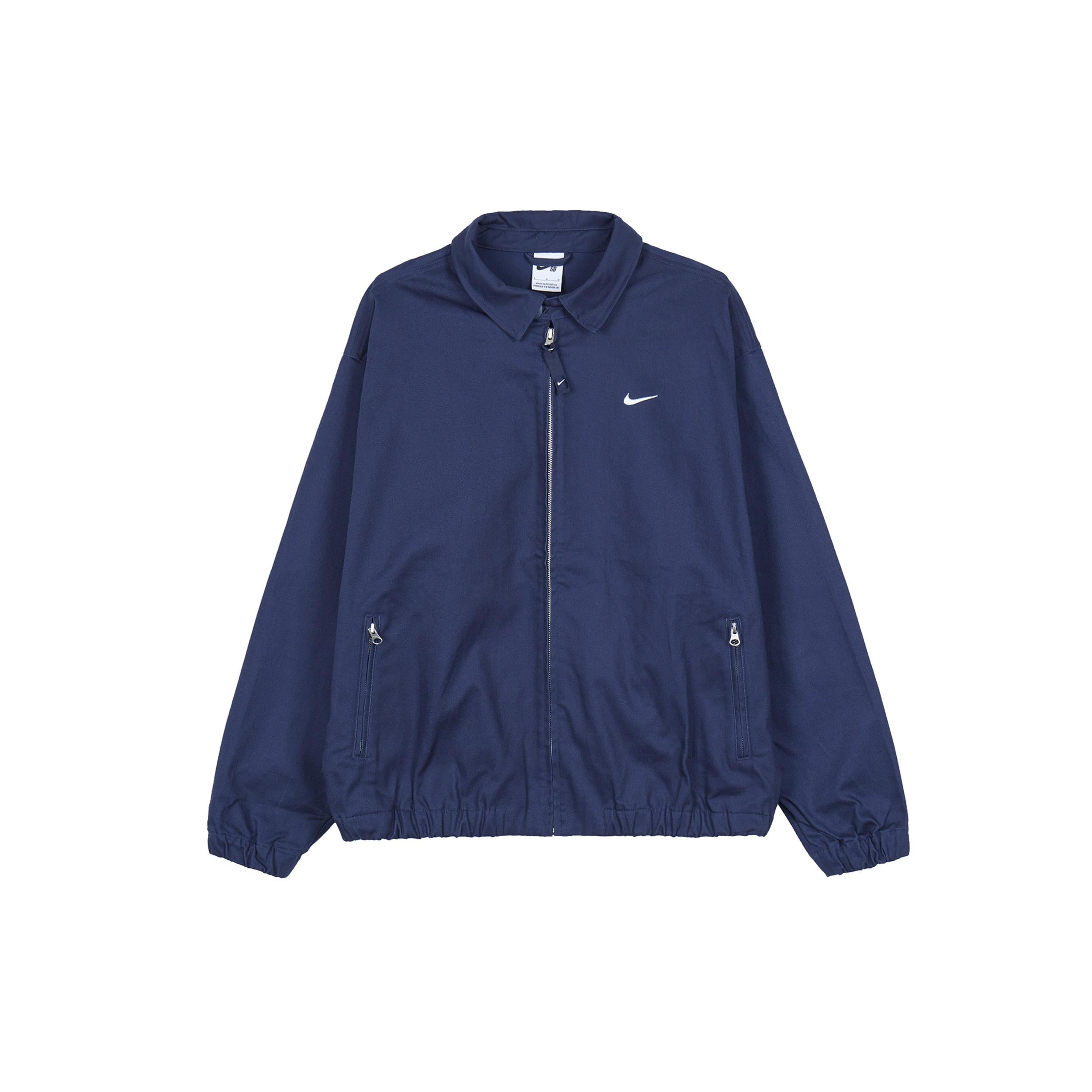 Men s Nike Solid Color Logo Casual Lapel Jacket Navy Blue DQ6335-410 XXL