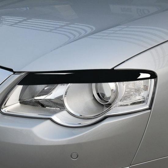 2x Piano Black Front Headlight Eyebrow Cover Trim For VW Passat B6  2005-2010